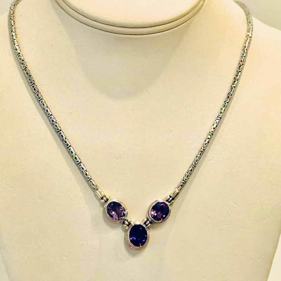 Sterling Silver Natural Amethyst NecklaceJinjaNECKLACES