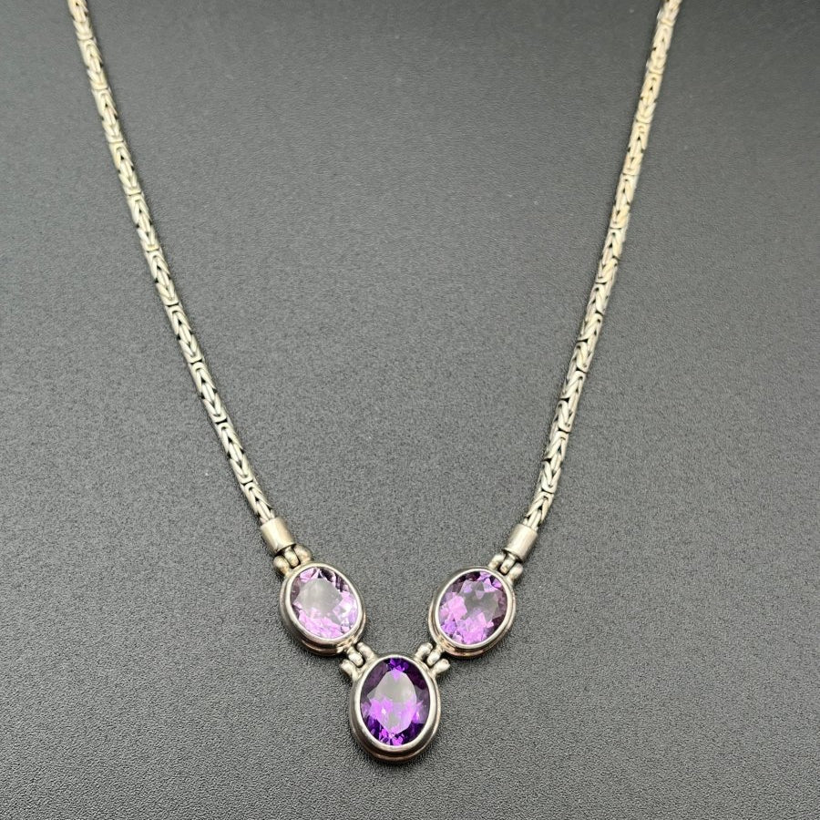 Sterling Silver Natural Amethyst NecklaceJinjaNECKLACES
