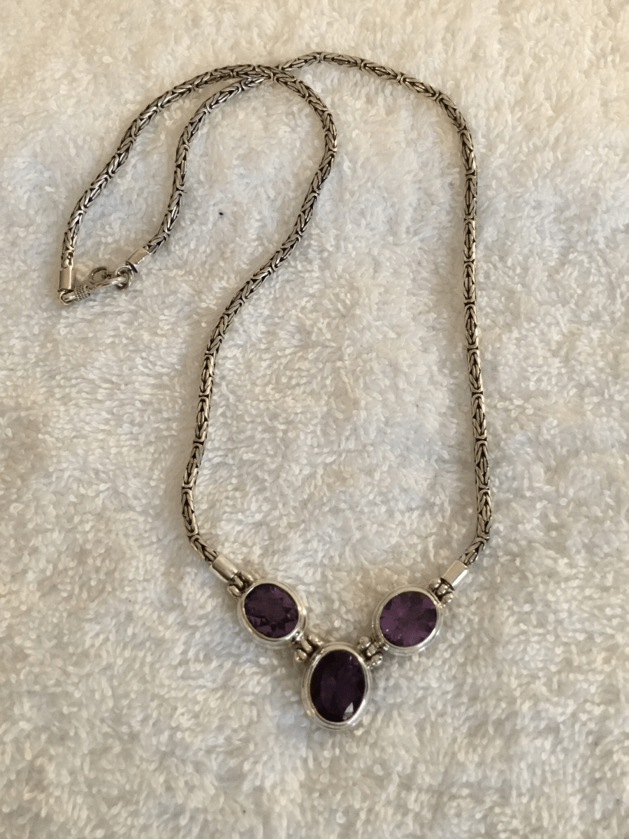 Sterling Silver Natural Amethyst NecklaceJinjaNECKLACES