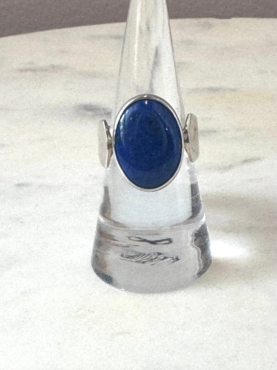 Sterling Silver Oval Blue Lapis RingJinjaRINGS