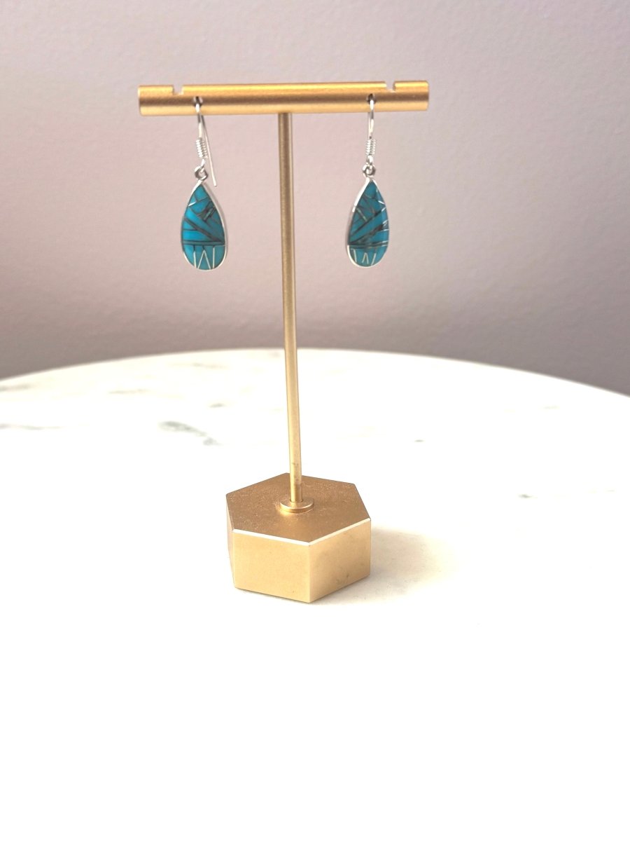 Sterling Silver Turquoise and Opal Inlay EarringsJinjaEARRINGS