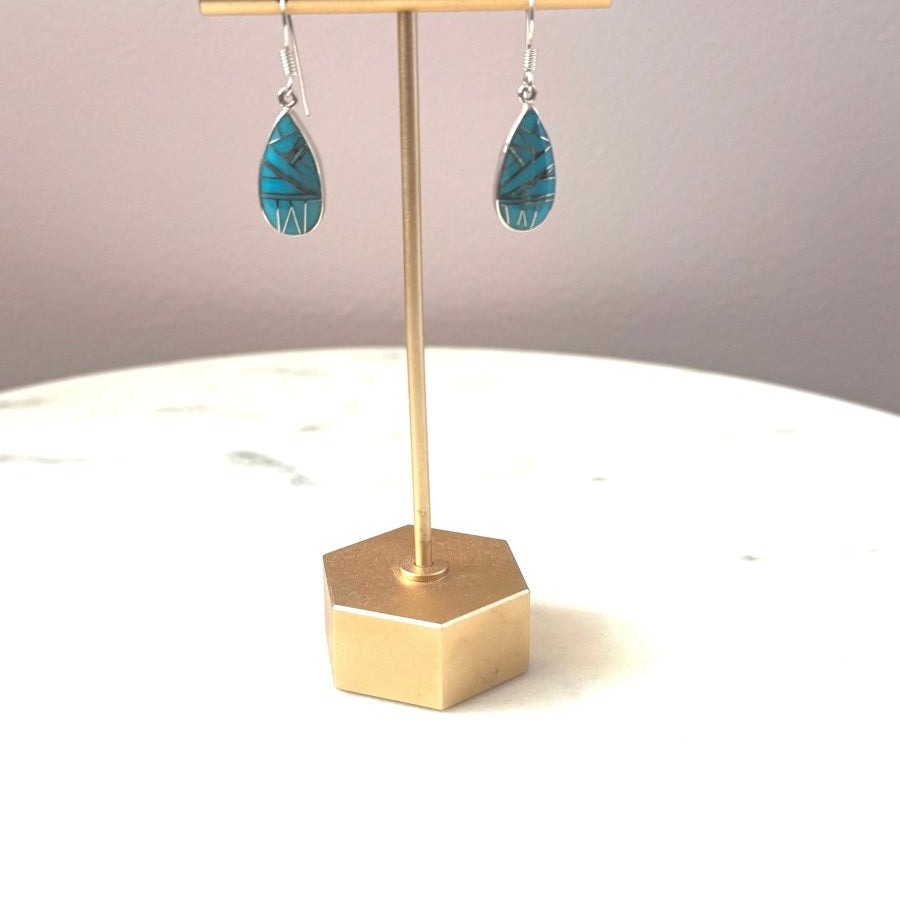 Sterling Silver Turquoise and Opal Inlay EarringsJinjaEARRINGS
