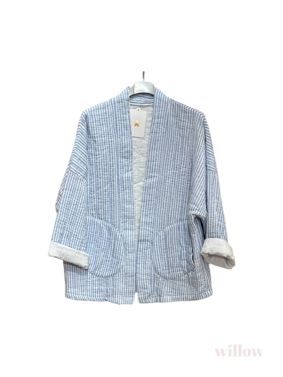 Striped cotton gauze jacket: SkyMOONSUNjacket