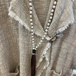 Surf N Turf - Pearls and Deer Hide Long necklaceMelody Vintage JewelryNECKLACES