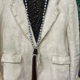 Surf N Turf - Pearls and Deer Hide Long necklaceMelody Vintage JewelryNECKLACES