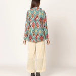 Sutra Blue Ikat Velvet BlazerTanavana