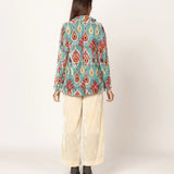 Sutra Blue Ikat Velvet BlazerTanavana