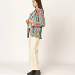 Sutra Blue Ikat Velvet BlazerTanavana