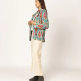 Sutra Blue Ikat Velvet BlazerTanavana