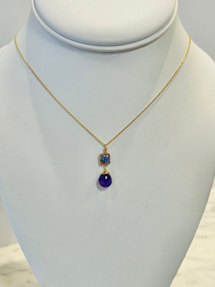 Tanzanite & Amethyst Necklace 4244 - A - B - tanz/amy - GMichelle PresslerNECKLACES