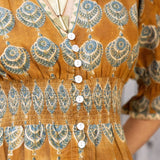 Tatiana Block Printed Dress – OchreThe Fox and The MermaidDRESS