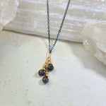Three Iolite Rounds On Oxidized Silver Chain 1583James & JezebelleNECKLACES