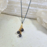 Three Iolite Rounds On Oxidized Silver Chain 1583James & JezebelleNECKLACES