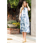 Tie Dye Midi Dress with Halter NeckTHMLDRESS