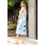 Tie Dye Midi Dress with Halter NeckTHMLDRESS