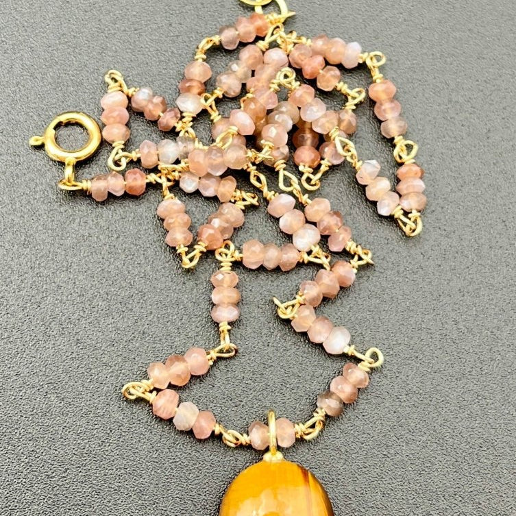 Tigers Eye with Garnet NecklaceBeth ZinkNECKLACES