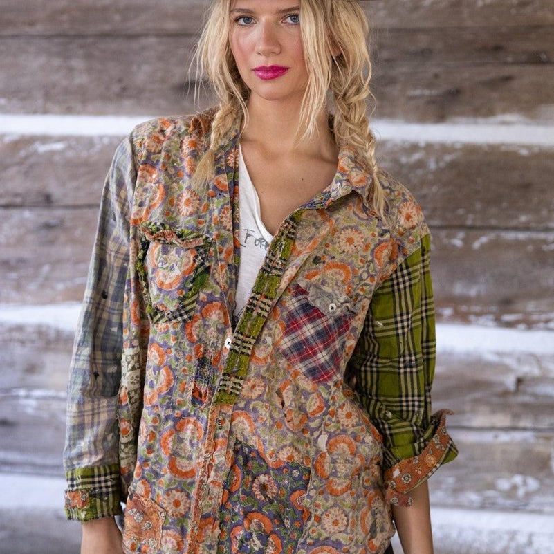 TOP 1868 - Piecewise Kelly Western Shirt - MarrakechMagnolia PearlTOPS