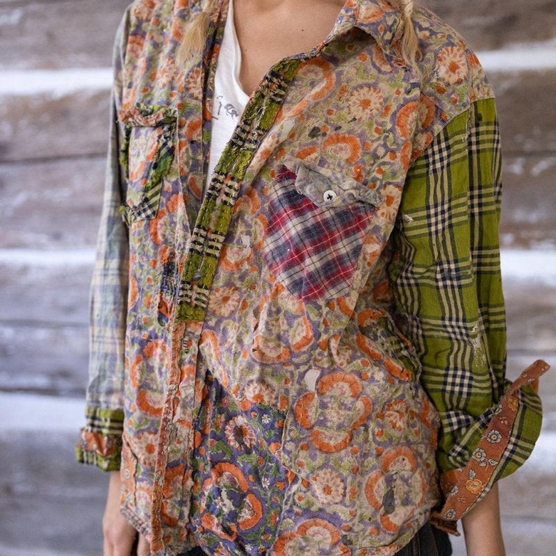 TOP 1868 - Piecewise Kelly Western Shirt - MarrakechMagnolia PearlTOPS