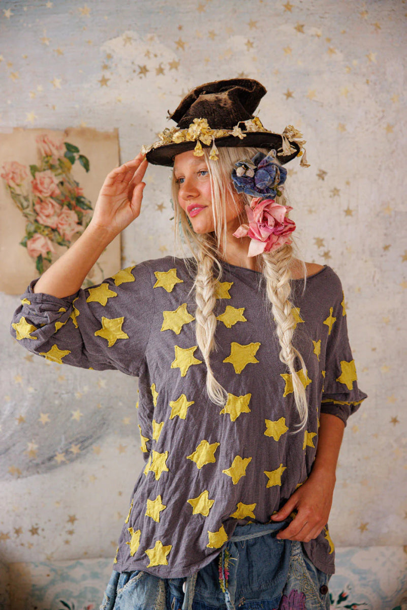 Top 2328 - Star Applique Viggo Tee - BravoMagnolia PearlTOPS