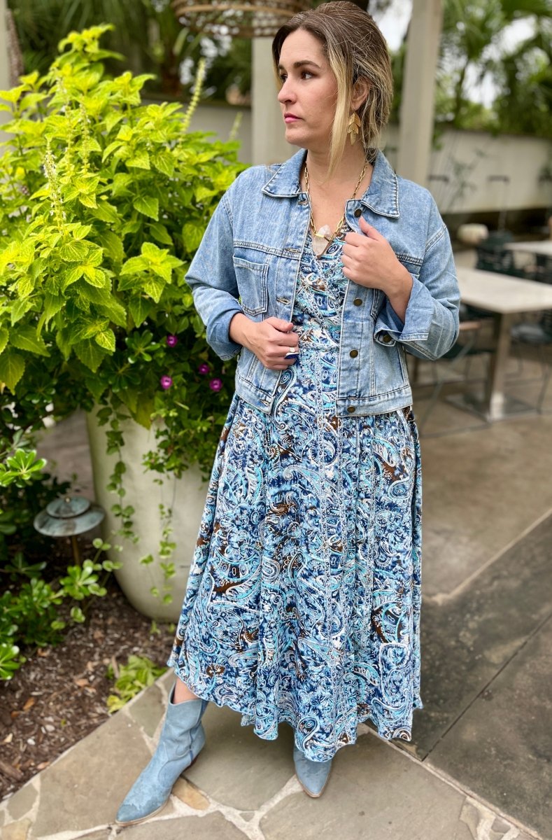 Trendy Loose Solid Color Denim JacketDipped Shopcoat
