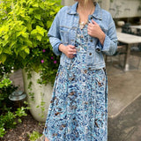 Trendy Loose Solid Color Denim JacketDipped Shopcoat