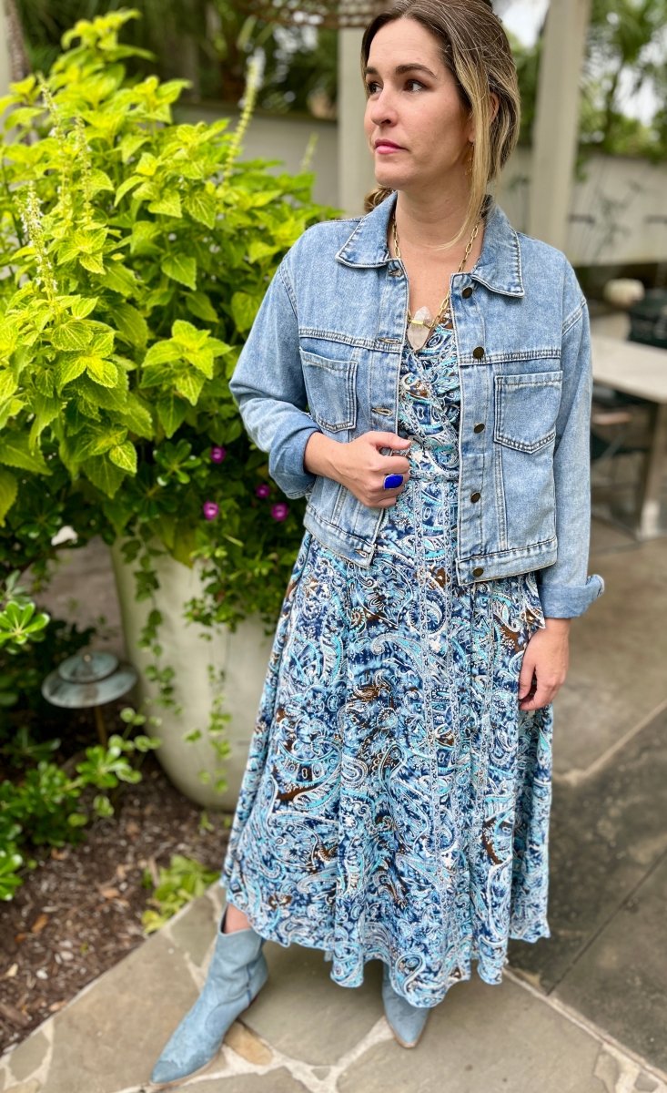 Trendy Loose Solid Color Denim JacketDipped Shopcoat