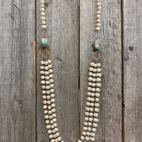 Triple Strand Pearls & Kingman TurquoiseJ.Forks DesignsNecklace