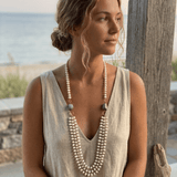 Triple Strand Pearls & Kingman TurquoiseJ.Forks DesignsNecklace