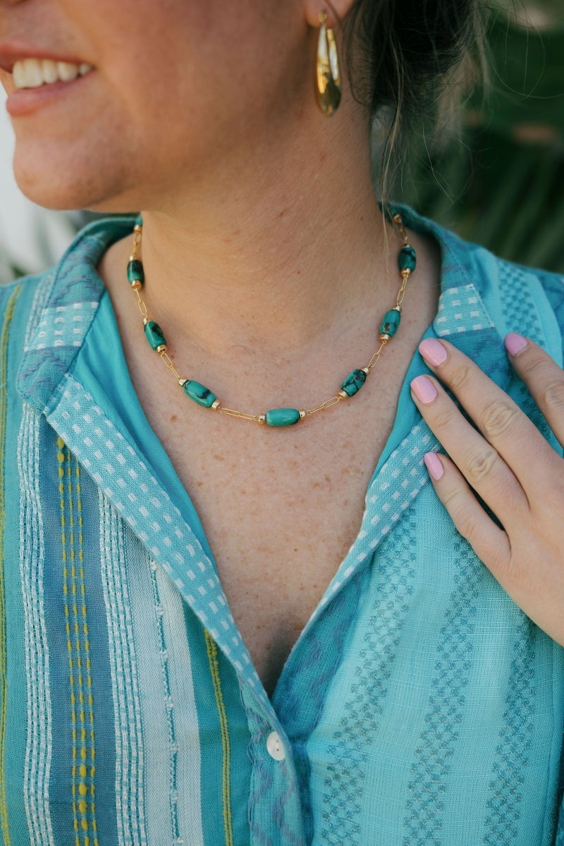 Turquoise Barrel NecklaceBeth ZinkNECKLACES