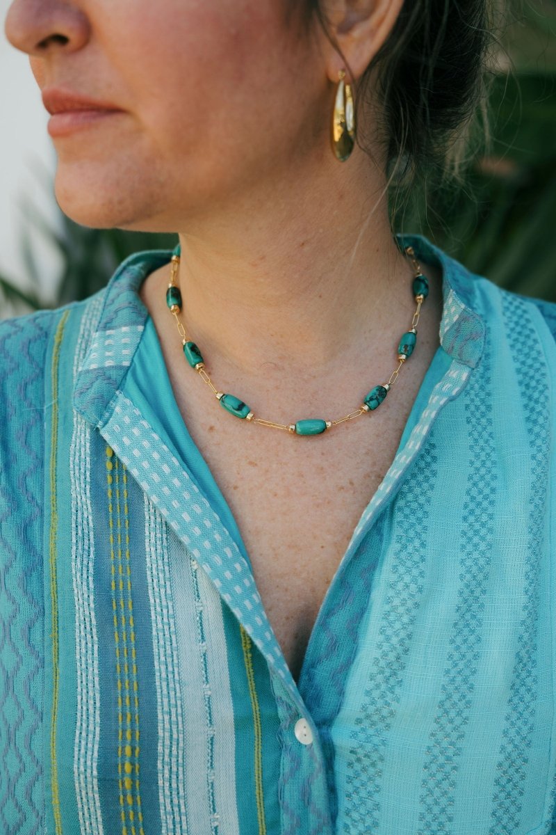 Turquoise Barrel NecklaceBeth ZinkNECKLACES