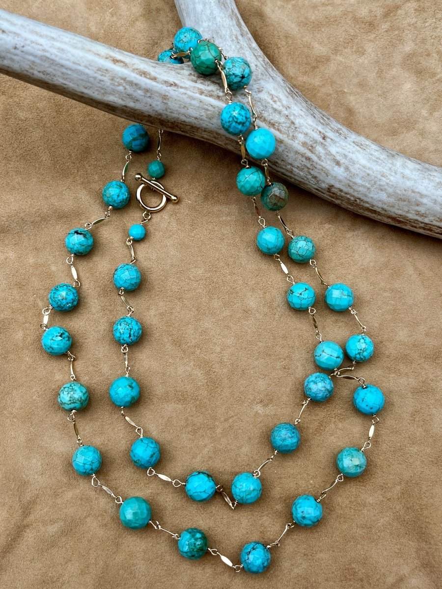 Turquoise Faceted Gemstone Necklace – 34”Beth ZinkNECKLACES