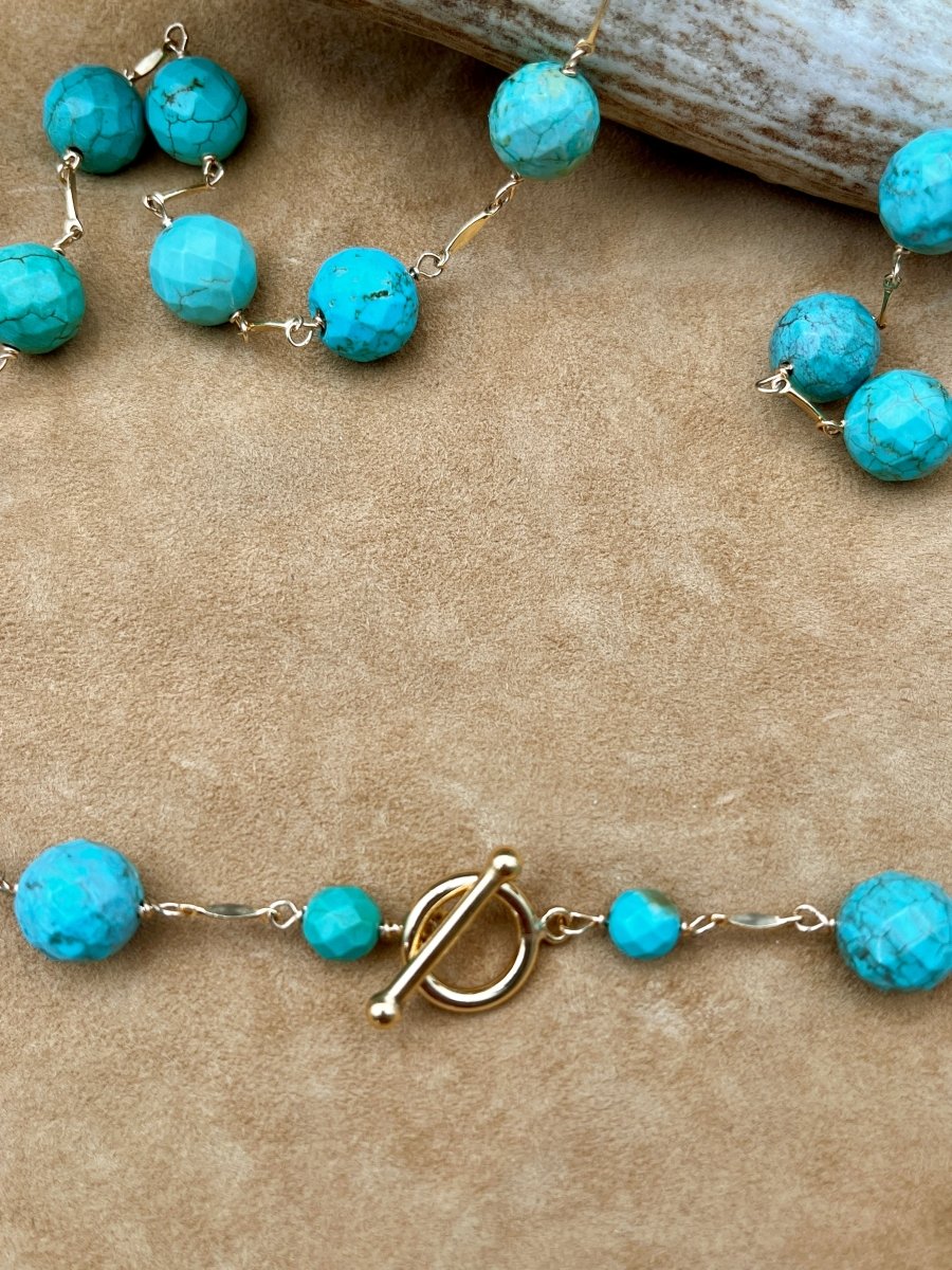 Turquoise Faceted Gemstone Necklace – 34”Beth ZinkNECKLACES