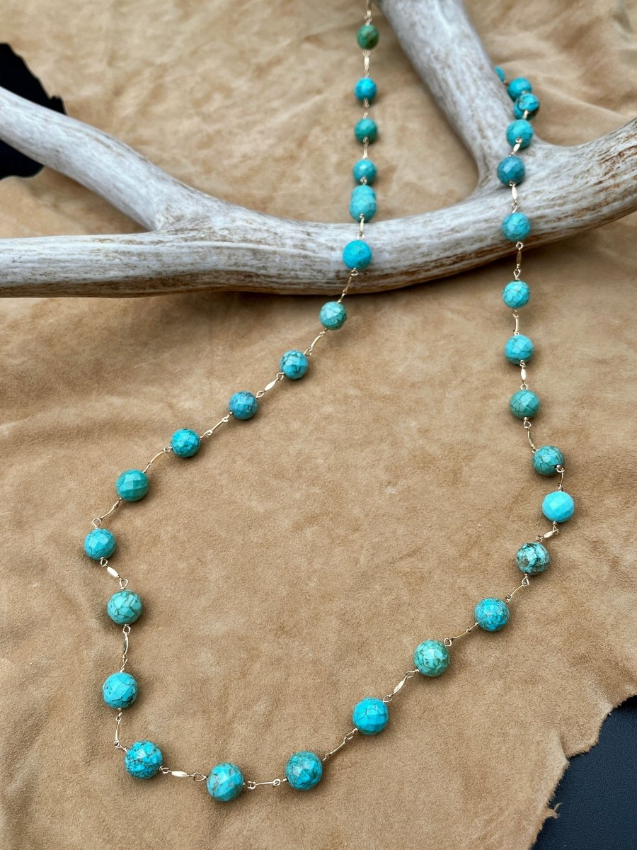 Turquoise Faceted Gemstone Necklace – 34”Beth ZinkNECKLACES