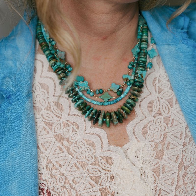 Turquoise Large Heishi Gemstones NecklaceBeth ZinkNECKLACES