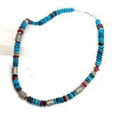 Turquoise Necklace with Crystal and Sterling Silver BeadsJinjaNECKLACES