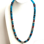 Turquoise Necklace with Crystal and Sterling Silver BeadsJinjaNECKLACES