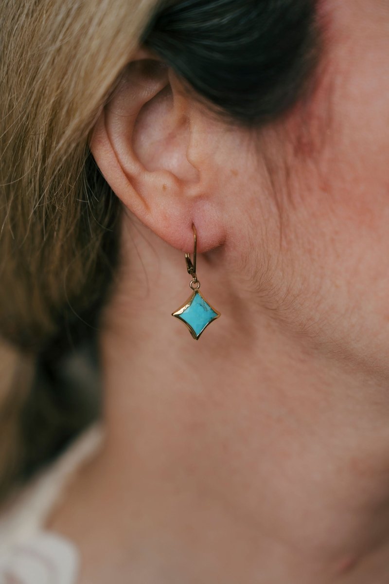 Turquoise Star Leverback EarringsBeth ZinkEARRINGS