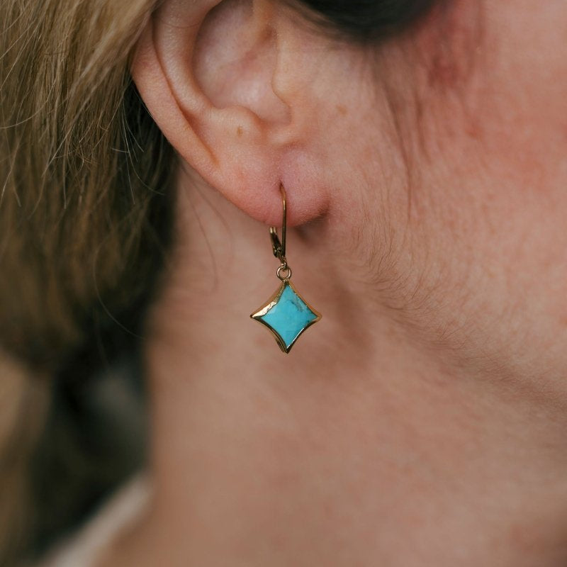 Turquoise Star Leverback EarringsBeth ZinkEARRINGS