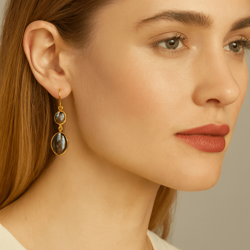 Two Stone Labradorite EarringsChakarr JewelryEARRINGS