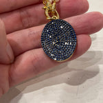 Two tone Blue Sapphire Pendant with Pearl Diamond NecklaceBeth ZinkNECKLACES