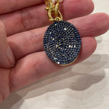 Two tone Blue Sapphire Pendant with Pearl Diamond NecklaceBeth ZinkNECKLACES
