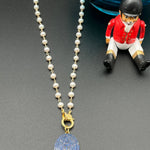 Two tone Blue Sapphire Pendant with Pearl Diamond NecklaceBeth ZinkNECKLACES