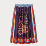Vanessa Printed Dragon Midi Skirt - MeMe369SKIRT