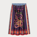 Vanessa Printed Dragon Midi Skirt - MeMe369SKIRT