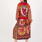 Vanessa Printed Midi Sunset Skirt - “Fierce Spirit “Me369SKIRT