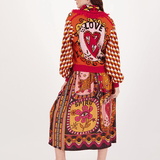 Vanessa Printed Midi Sunset Skirt - “Fierce Spirit “Me369SKIRT