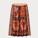 Vanessa Printed Midi Sunset Skirt - “Fierce Spirit “Me369SKIRT