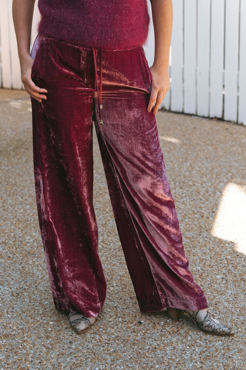 Velvet Palazzo Trousers in SangriaOttod'Amepants