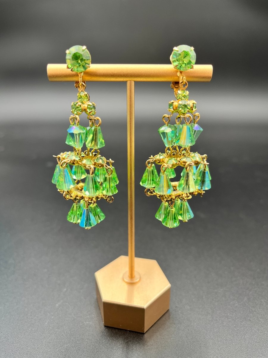 Vintage Crystal Chandelier Earrings - Clip OnsZiabirdEARRINGS