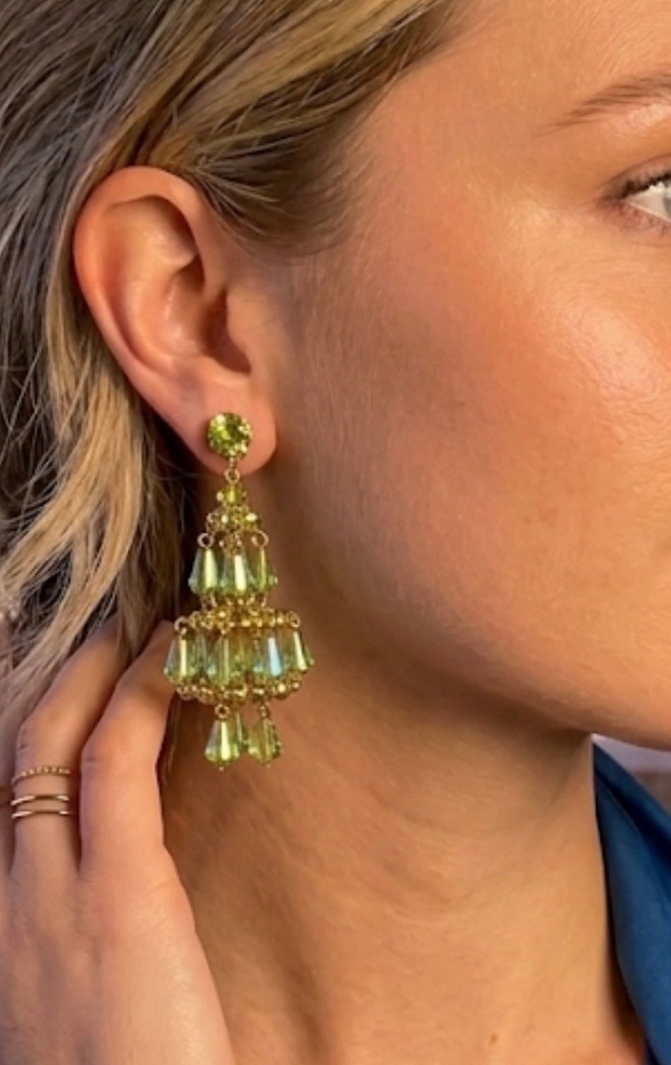 Vintage Crystal Chandelier Earrings - Clip OnsZiabirdEARRINGS
